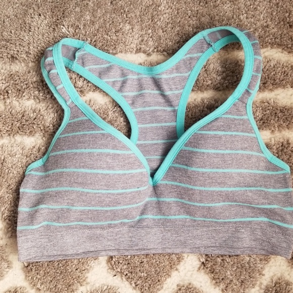 Striped Racerback Workout Sports Bra - Picture 1 of 8